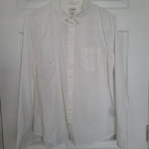 NWT J.Crew Factory White Cotton Button Down Blouse